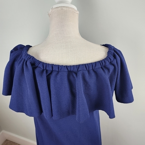 Lularoe Cici Elastic Ruffle Neckline Fitted Bodice Ruffle Hemline Dress Size S - Picture 6 of 11